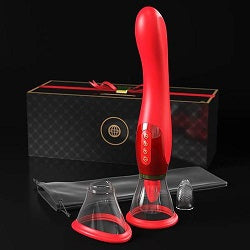 Fantasy For Her Ultimate Pleasure - Red/Gold USB Rechargeable Sucking & Flicking Stimulator