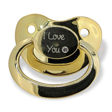 Load image into Gallery viewer, Gilded 18k Gold Adult Pacifier with Gemstones
