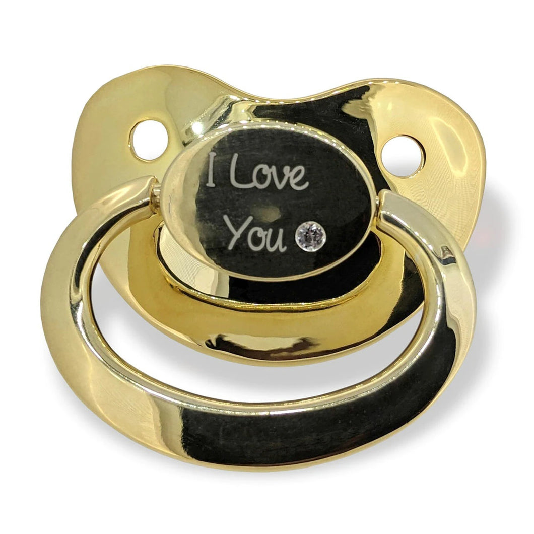 Gilded 18k Gold Adult Pacifier with Gemstones