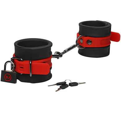 KINK Silicone Wrist Cuffs - Black/Red Restraints Product View