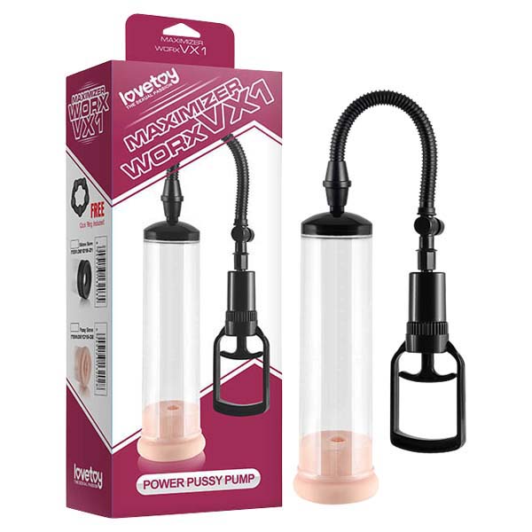 Maximizer Worx VX1 - Pussy Pump - Clear Penis Pump with Vagina Sleeve & Cock Ring