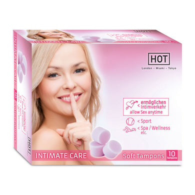 HOT INTIMATE Care Soft Tampons - 10 Pack Packaging