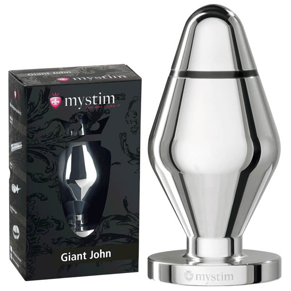 Mystim Giant John - Aluminium 16 cm XXL Butt Plug with E-Stim