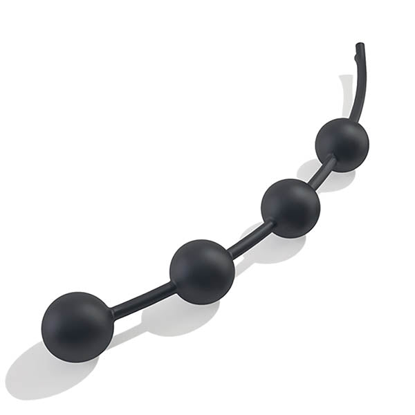 Mystim Booty Garland - Black 40 cm Large Anal Beads with E-Stim