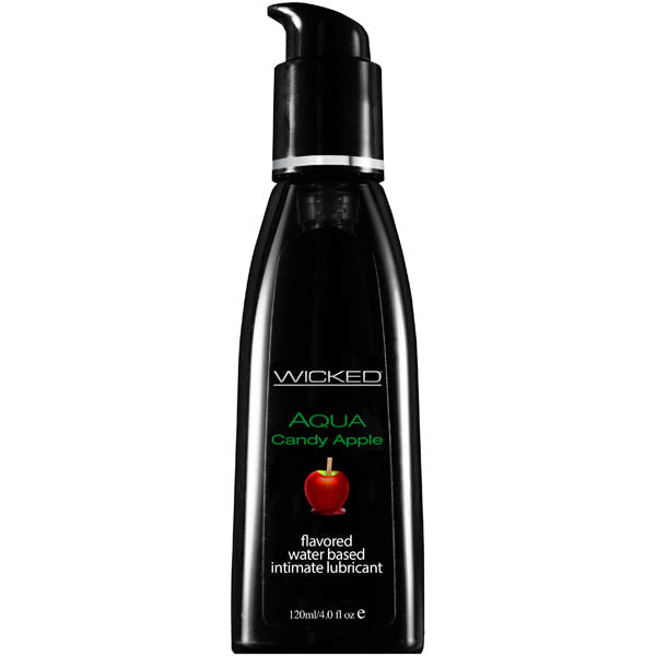 Wicked Aqua Candy Apple - Candy Apple Flavoured Water Based Lubricant - 120 ml (4 oz) Bottle