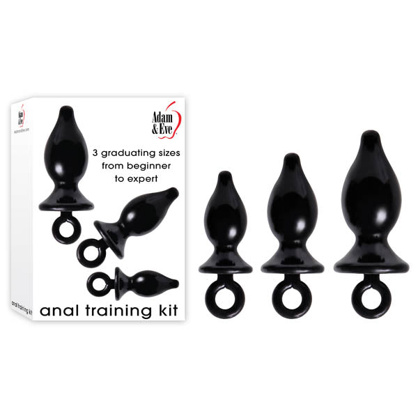 Adam & Eve Anal Trainer Kit - Black Butt Plugs - Set of 3