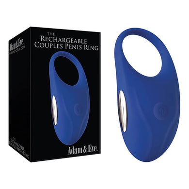 Adam & Eve Rechargeable Couples Penis Ring - Blue USB Rechargeable Cock Ring Product View
