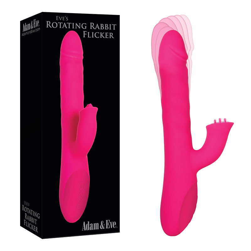 Adam & Eve Eve's Rotating Rabbit Flicker - Pink 24.7 cm USB Rechargeable Thrusting Rabbit Vibrator