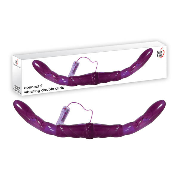 Adam & Eve Connect 2 Vibrating Double Dildo - Purple 45.7 cm (18'') Vibrating Double Dong