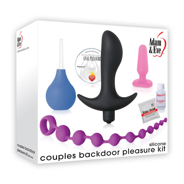 Adam & Eve Silicone Couples Backdoor Pleasure Kit - Unisex Anal Kit - 7 Piece Set