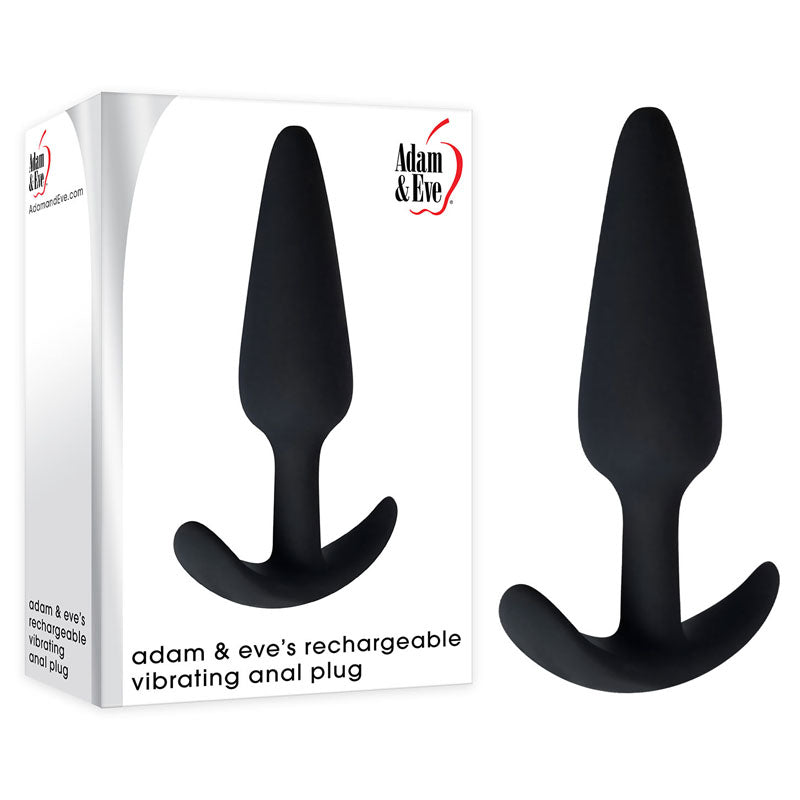 Adam & Eve Rechargeable Vibrating Anal Plug - Black USB Rechargeable Butt Plug