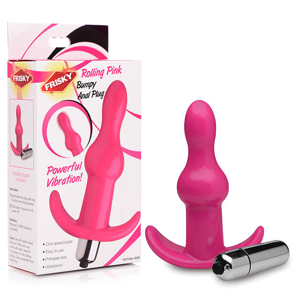 Frisky Bumpy Vibrating Anal Plug - Pink 10.4 cm Vibrating Butt Plug