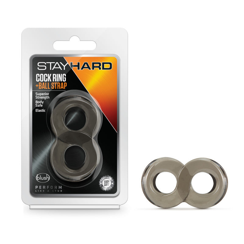 Stay Hard Cock Ring and Ball Strap - Black Cock & Ball Ring
