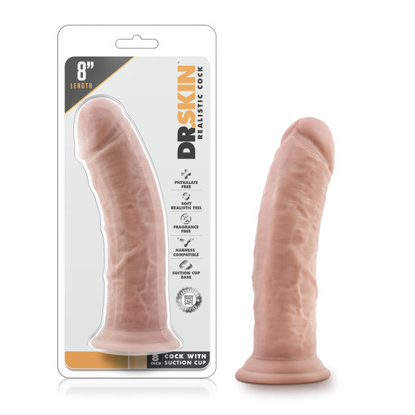 Dr. Skin 8'' Cock with Suction Cup - Flesh 20.3 cm Dong