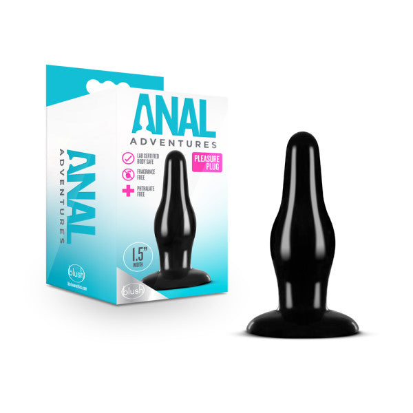 Anal Adventures Pleasure Plug - Black 10.8 cm (4.25'') Butt Plug