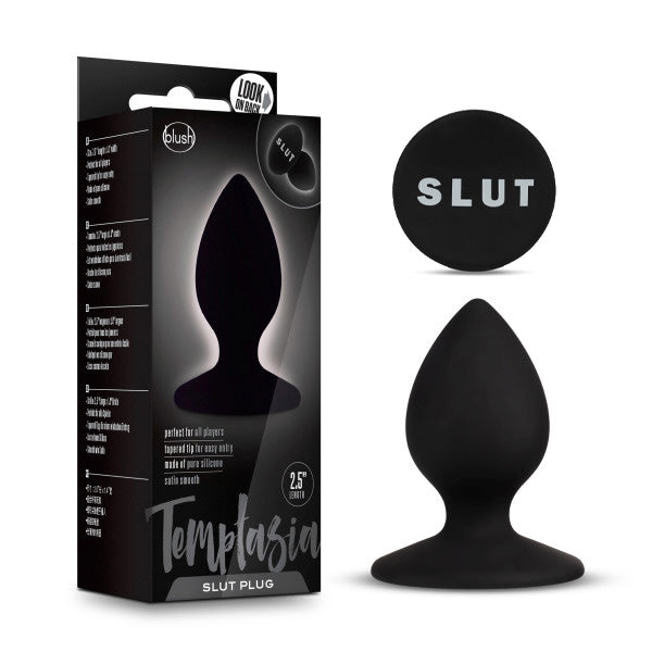 Temptasia - Slut Plug - Black 6.4 cm (2.5'') Silicone Butt Plug