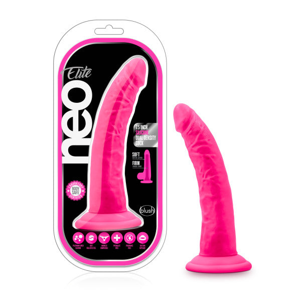 Neo Elite 7.5'' Dual Density Cock - Pink 19 cm Dong