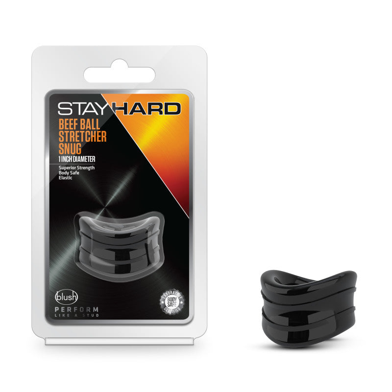 Stay Hard Beef Ball Stretcher Snug - Black 2.5 cm Ball Stretcher Ring
