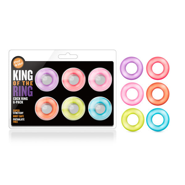 Play With Me - King of the Ring - Coloured Cock Rings - Set of 6