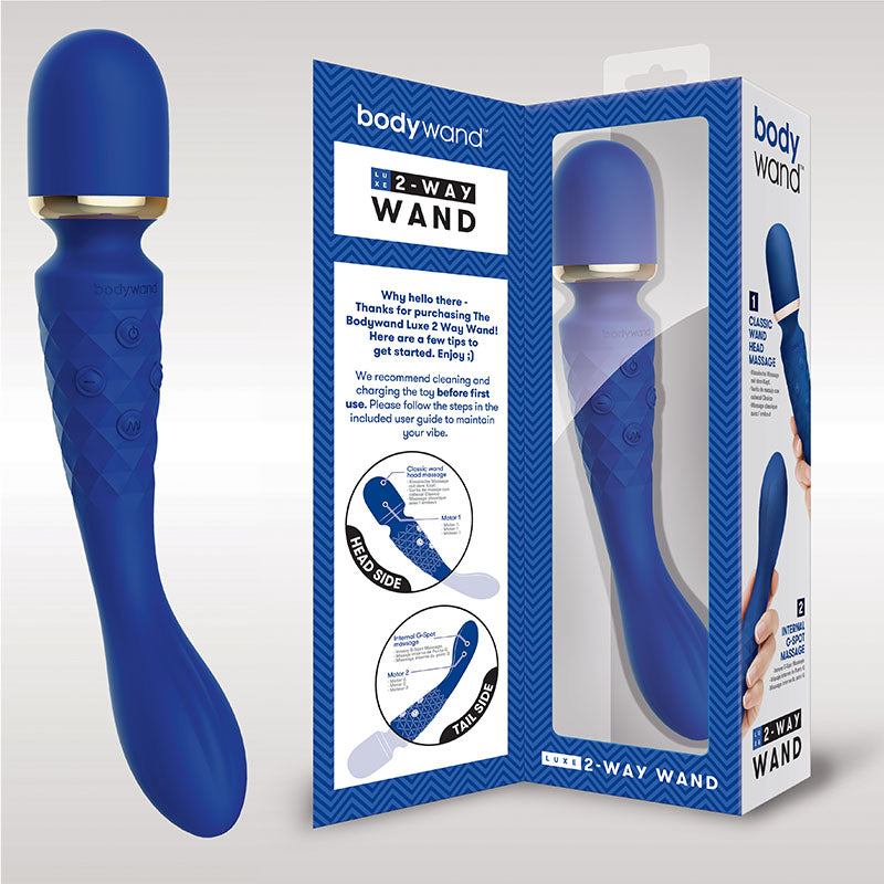 Bodywand Luxe 2-Way Wand   - Blue USB Rechargeable Massage Wand
