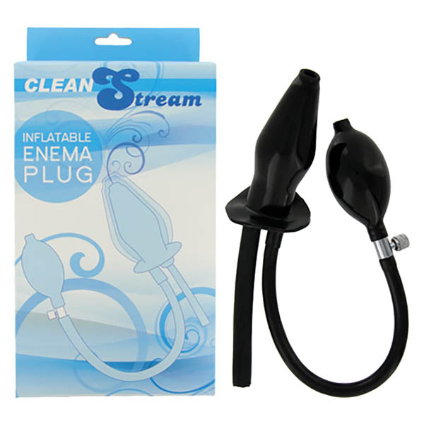 CleanStream Inflatable Enema Plug - Black Douche Plug