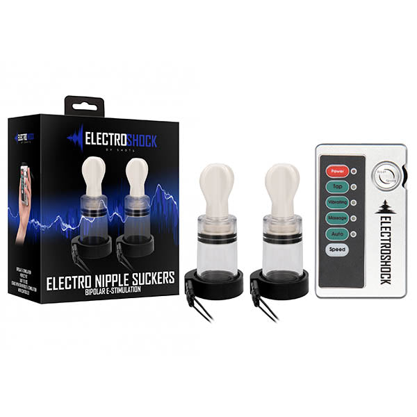 Electro Shock Nipple Twisters - Clear Nipple Suckers with E-Stim