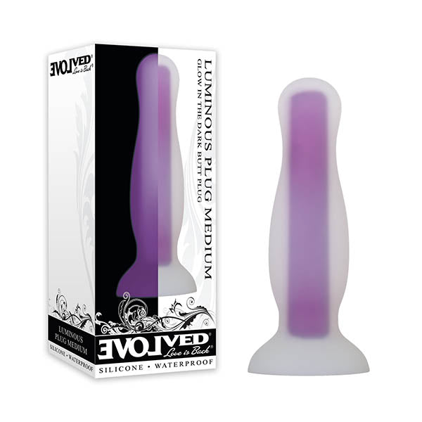 Evolved Luminous Plug - Glow in Dark Purple 12.8 cm Butt Plug