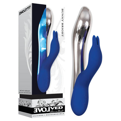 Bunny Bright Blue/Silver Rabbit Vibrator with Mood Lighting Product View