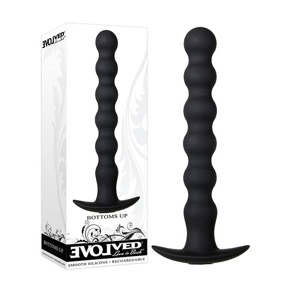 Evolved Bottoms Up - Black 19.7 cm (7.75'') USB Rechargeable Vibrating Anal Beads