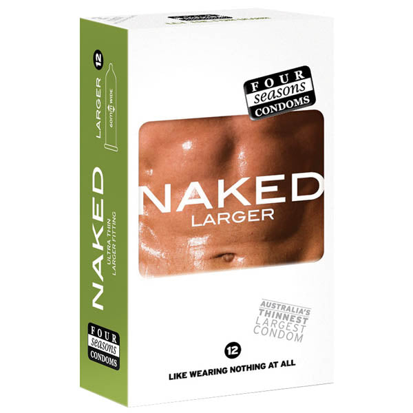 Naked Larger Fitting Condoms - Naked Larger Fitting Lubricated Condoms - 12 Pack