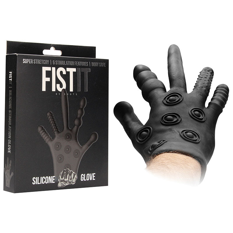 Fist-It Silicone Stimulation Glove - Black Fetish Glove Product View