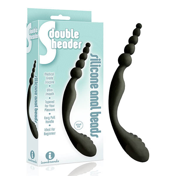 The 9's S-Double Header - Black Double Ended Anal Beads