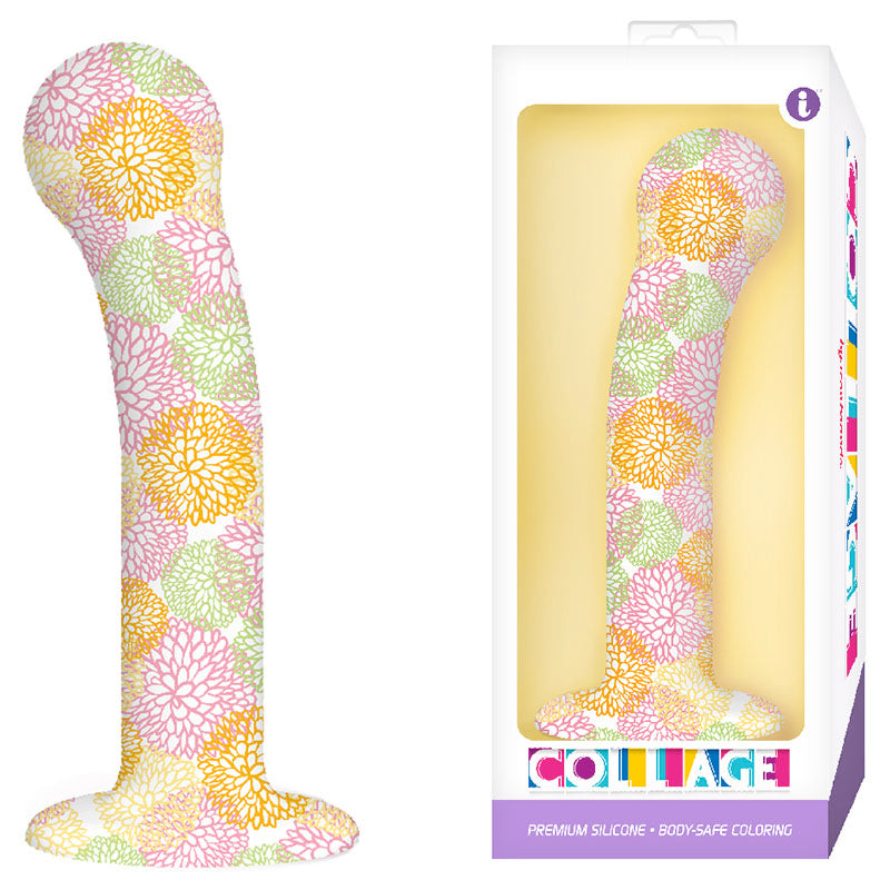 Collage Catch the Bouquet, G-Spot - White Patterned 17.8 cm Dildo