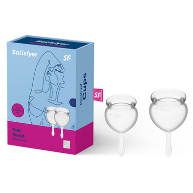 Satisfyer Feel Good - Clear Silicone Menstrual Cups - Set of 2 Product View