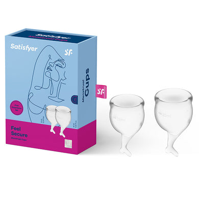 Satisfyer Feel Secure - Clear Silicone Menstrual Cups - Set of 2 Product View