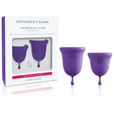Jimmyjane Intimate Care Menstrual Cups - Purple - 2 Piece Set Product View