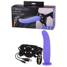 Load image into Gallery viewer, 9&#39;&#39; Vibration Dildo Strap-On - Purple 22.9 cm USB Rechargeable Vibrating Strap-On product view

