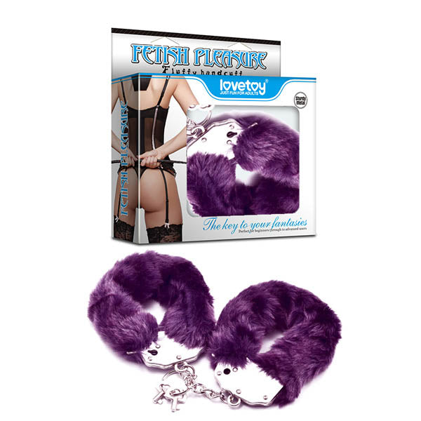 Fetish Pleasure Fluffy Hand Cuffs - Purple Fluffy Restraints