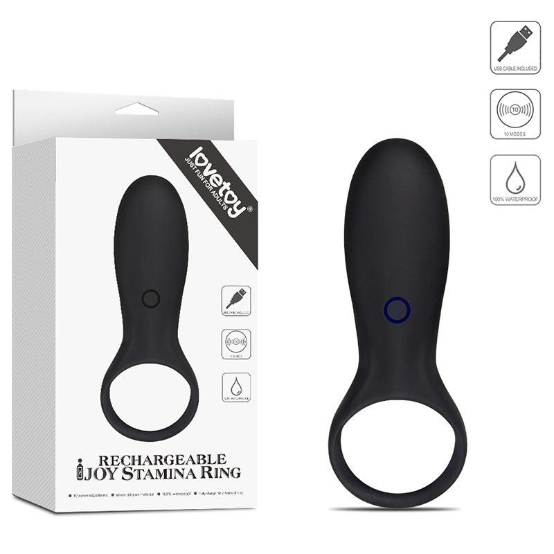 IJOY Rechargeable Stamina Ring - Black USB Rechargeable Cock Ring