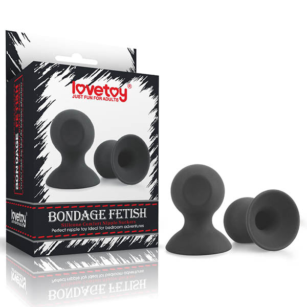 Bondage Fetish Silicone Comfort Nipple Suckers - Black - Set of 2