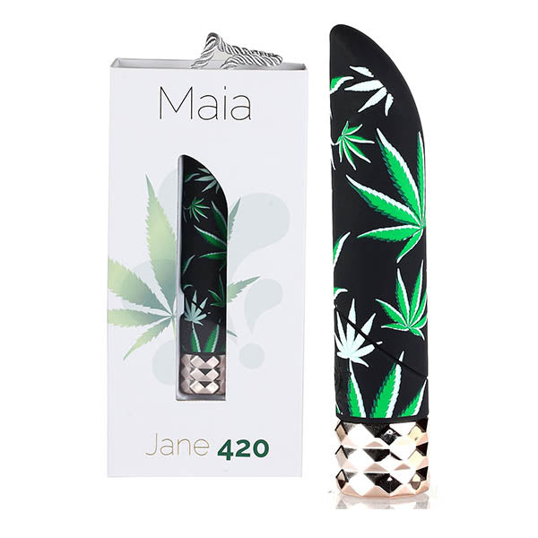 Maia Jane 420 - Hemp Green 12 cm USB Rechargeable Bullet