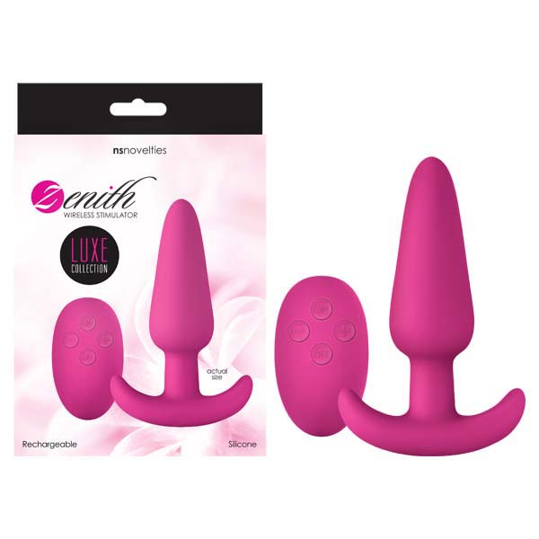 Luxe Zenith - Pink 9.9 cm (3.9'') USB Rechargeable Vibrating Butt Plug with Wireless Remote Control