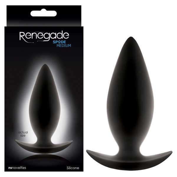 Renegade - Spades - Black 10 cm (4'') Medium Butt Plug