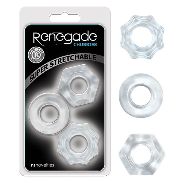 Renegade Chubbies - Clear Cock Rings - Set of 3