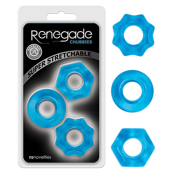 Renegade Chubbies - Blue Cock Rings - Set of 3