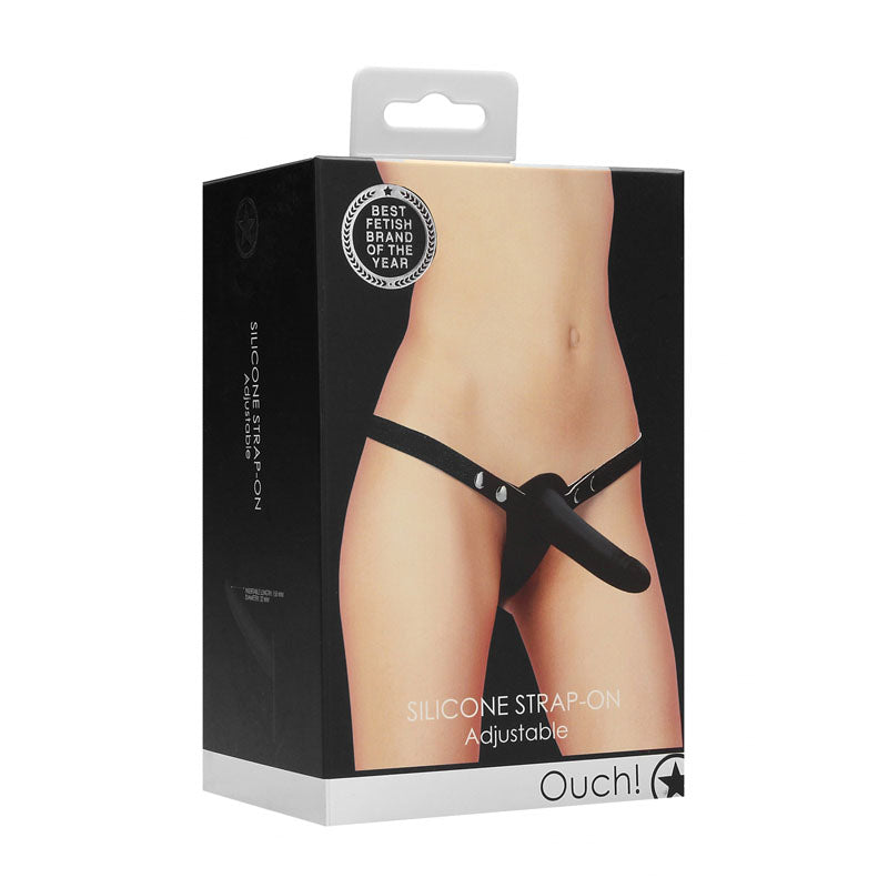 Ouch! Silicone Strap-On - Black 16 cm Strap-On