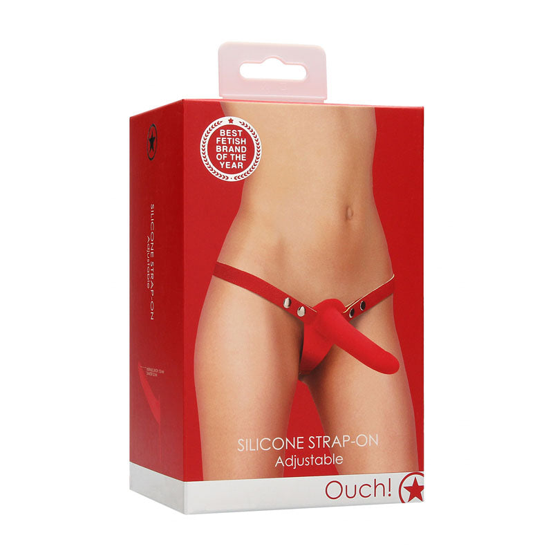 Ouch! Silicone Strap-On - Red 16 cm Strap-On