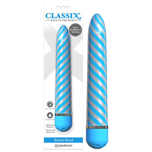 Classix Sweet Swirl Vibe - Candystriped Blue 20.3 cm (8'') Vibrator