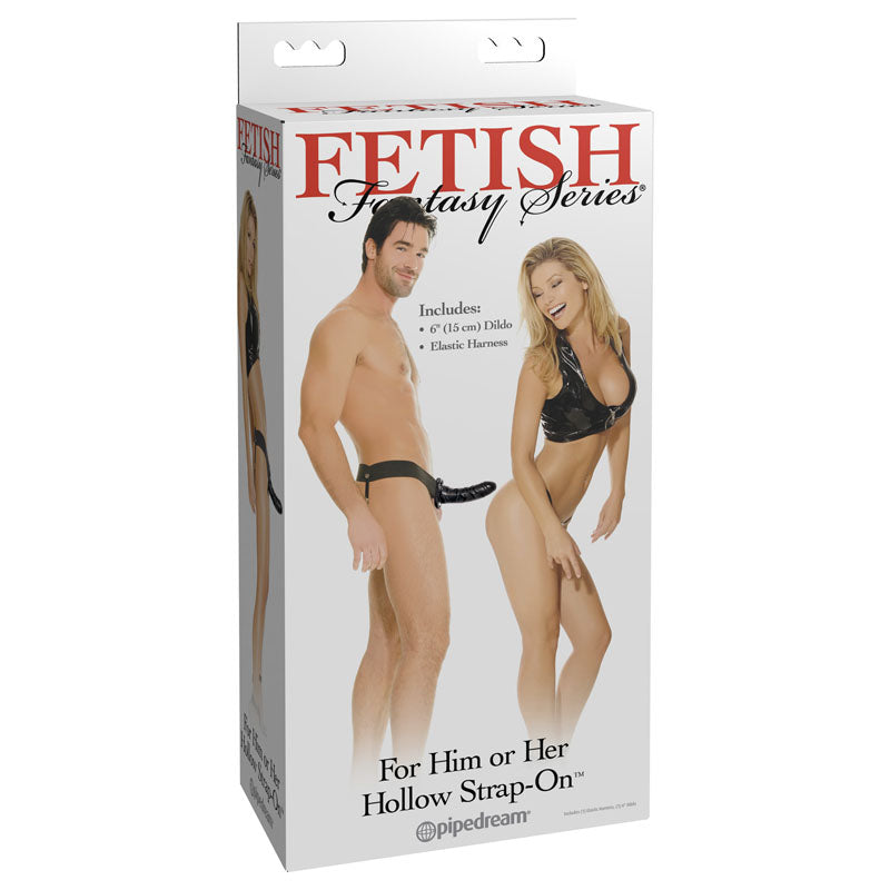 Fetish Fantasy Series For Him Or Her Hollow Strap-On - Black 15 cm (6'') Hollow Strap-On