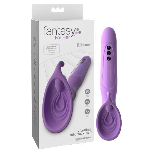 Fantasy For Her Vibrating Roto Suck-Her - Purple Vibrating & Sucking Stimulator
